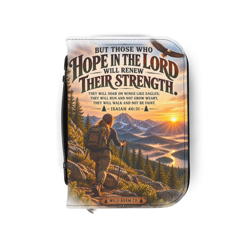 Inspiring Isaiah 40:31 Bible Cover — Hope in the Lord Mountain Design