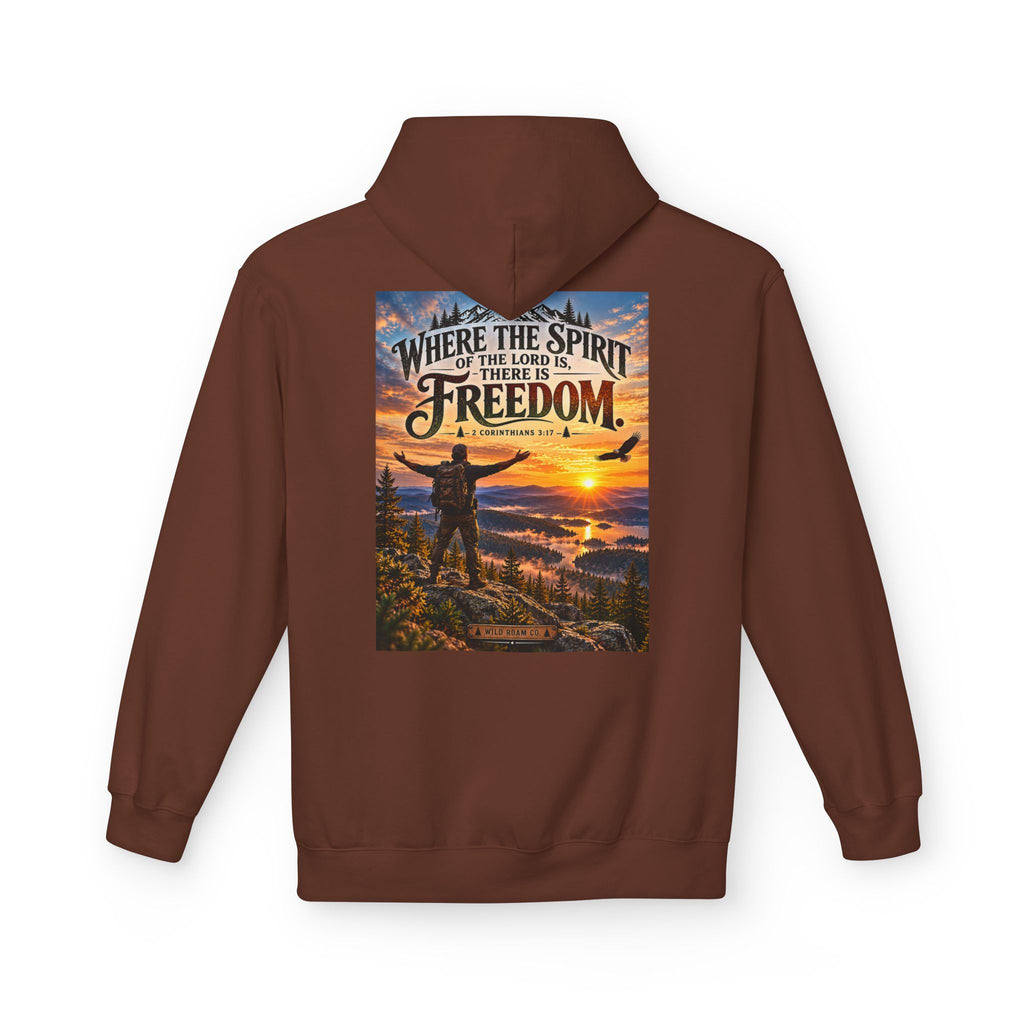 Men's Hoodie - ‘Where the Spirit of the Lord Is… There Is Freedom’ Scenic Christian Adventure Hoodie