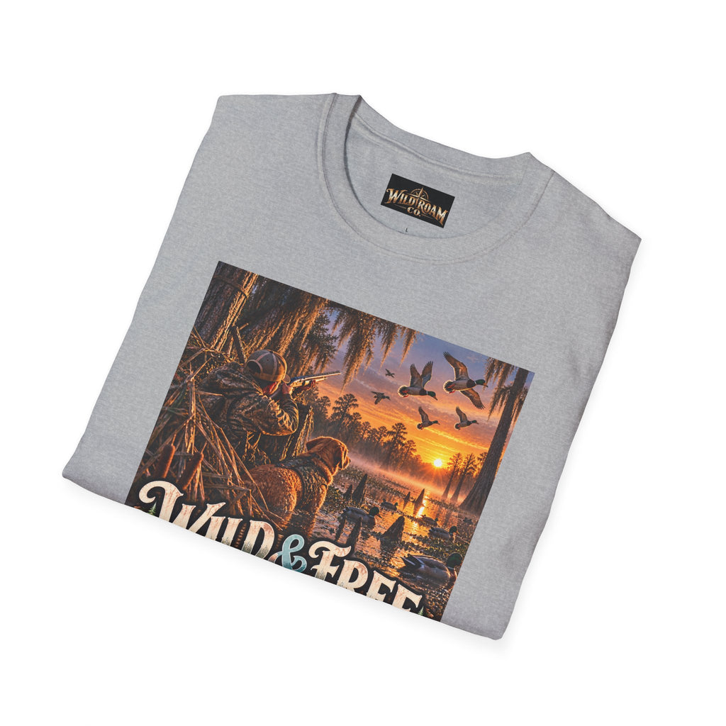 Wild & Free to Roam T-Shirt — Vintage Outdoor Sunset Adventure Tee