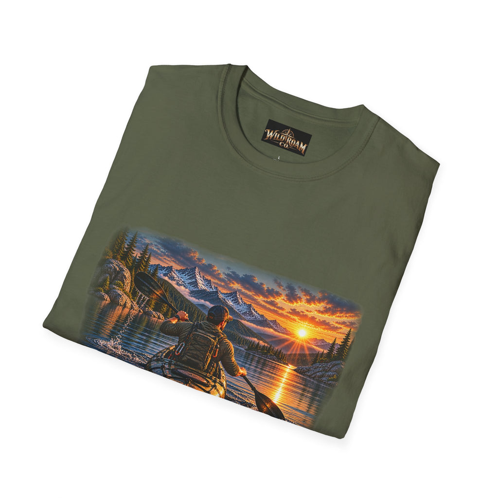 Men's T-Shirt — Wild Roam Co. Sunset Kayak Graphic Tee