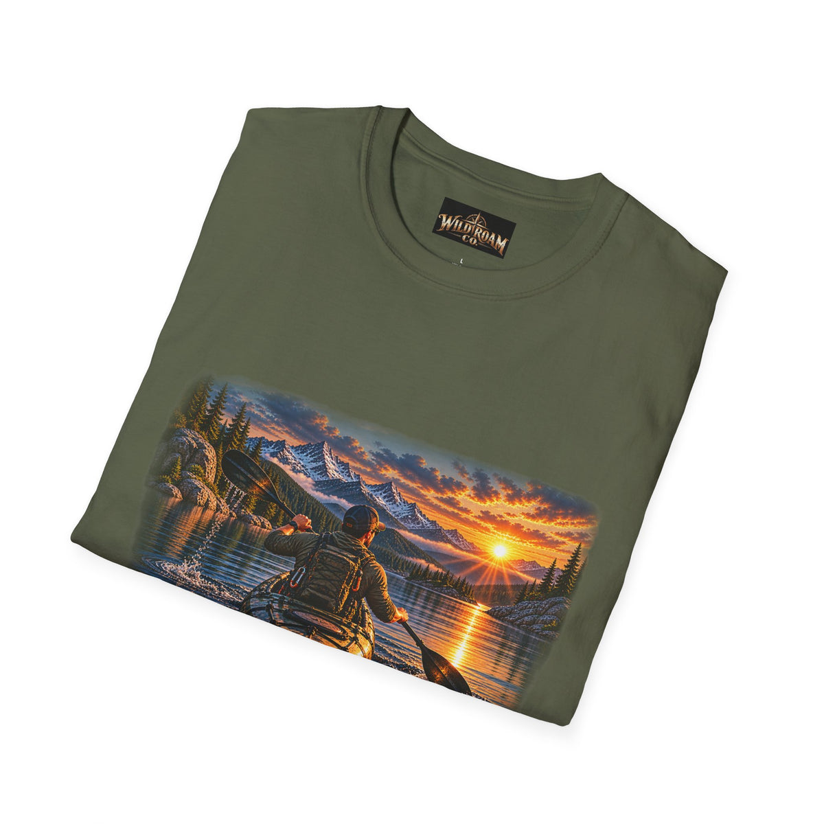 Men's T-Shirt — Wild Roam Co. Sunset Kayak Graphic Tee