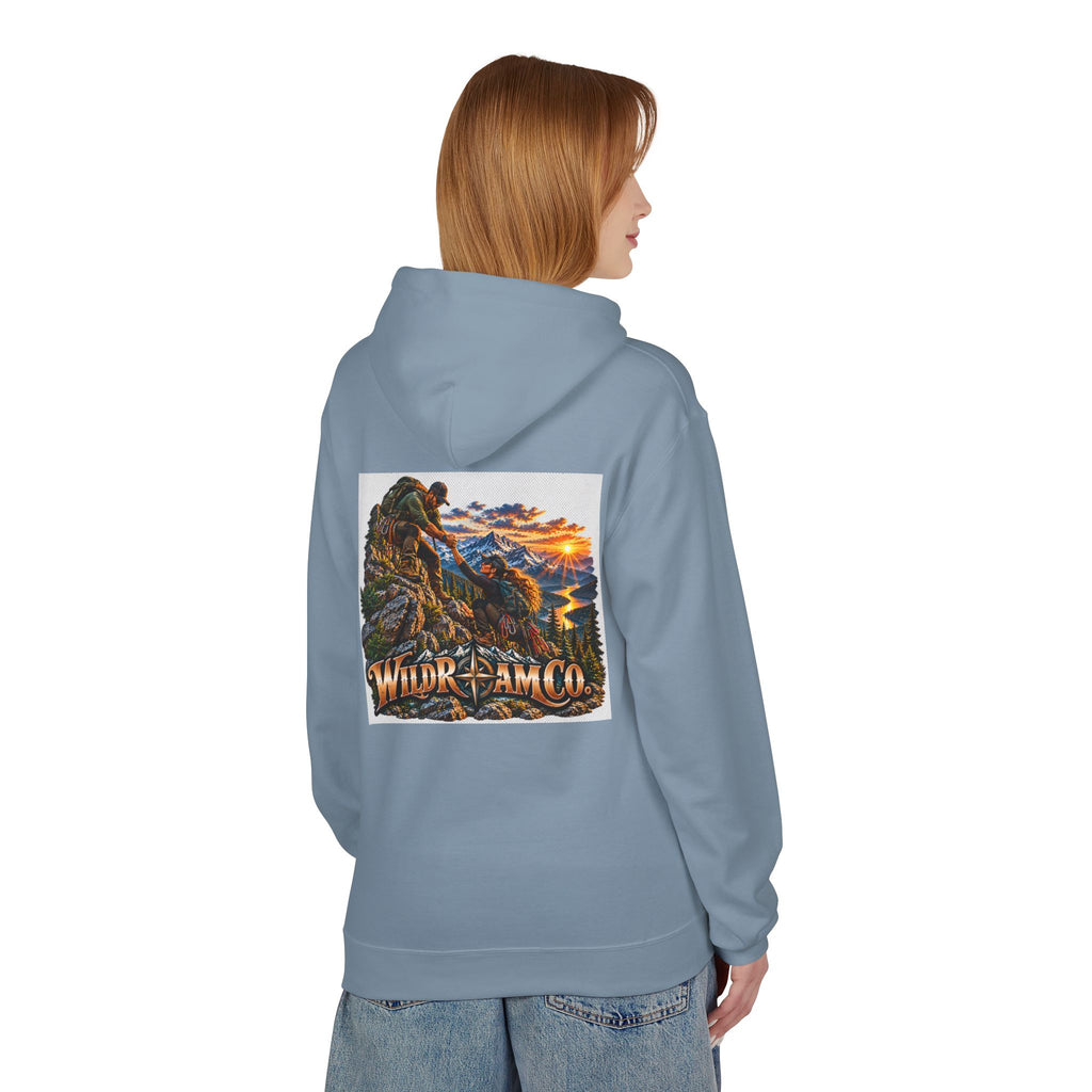 Wild Roam Co. Couple Vintage Mountain Climb Graphic Hoodie