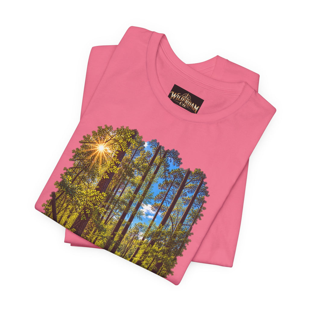 Wild Roam Co Unisex Tee--Matt 7:14 Forest Path