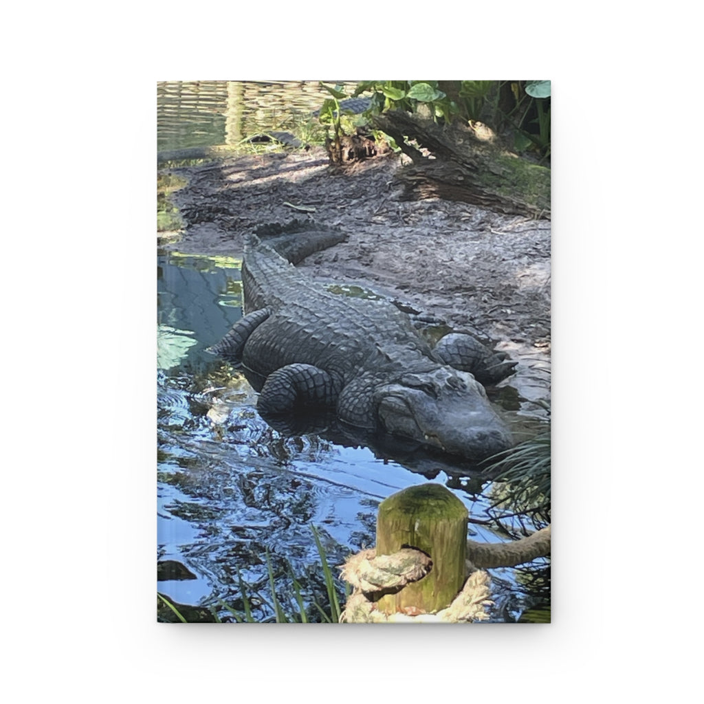 Alligator Photo Hardcover Journal — Lined Matte Notebook for Nature Lovers