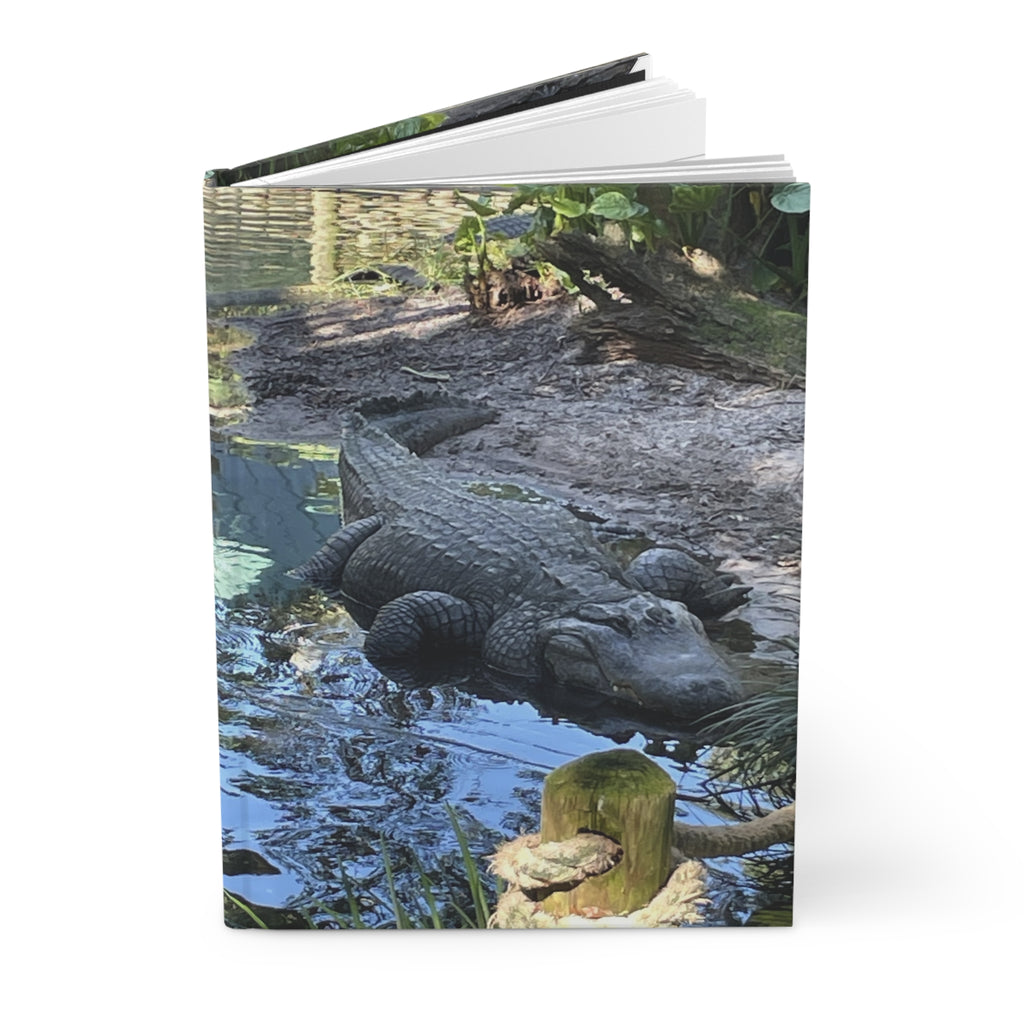 Alligator Photo Hardcover Journal — Lined Matte Notebook for Nature Lovers