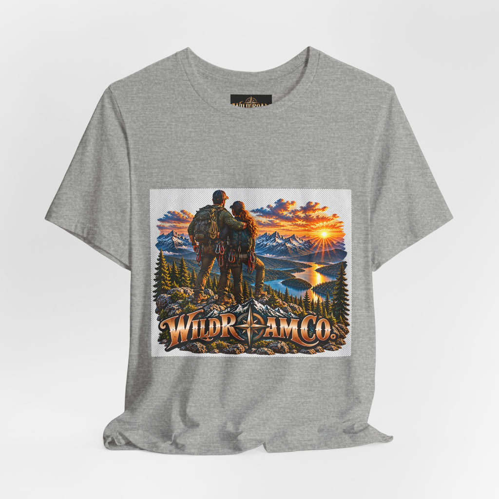 Couple Peak View T-Shirt - Wild Roam Co. Scenic Sunset Hiking Tee