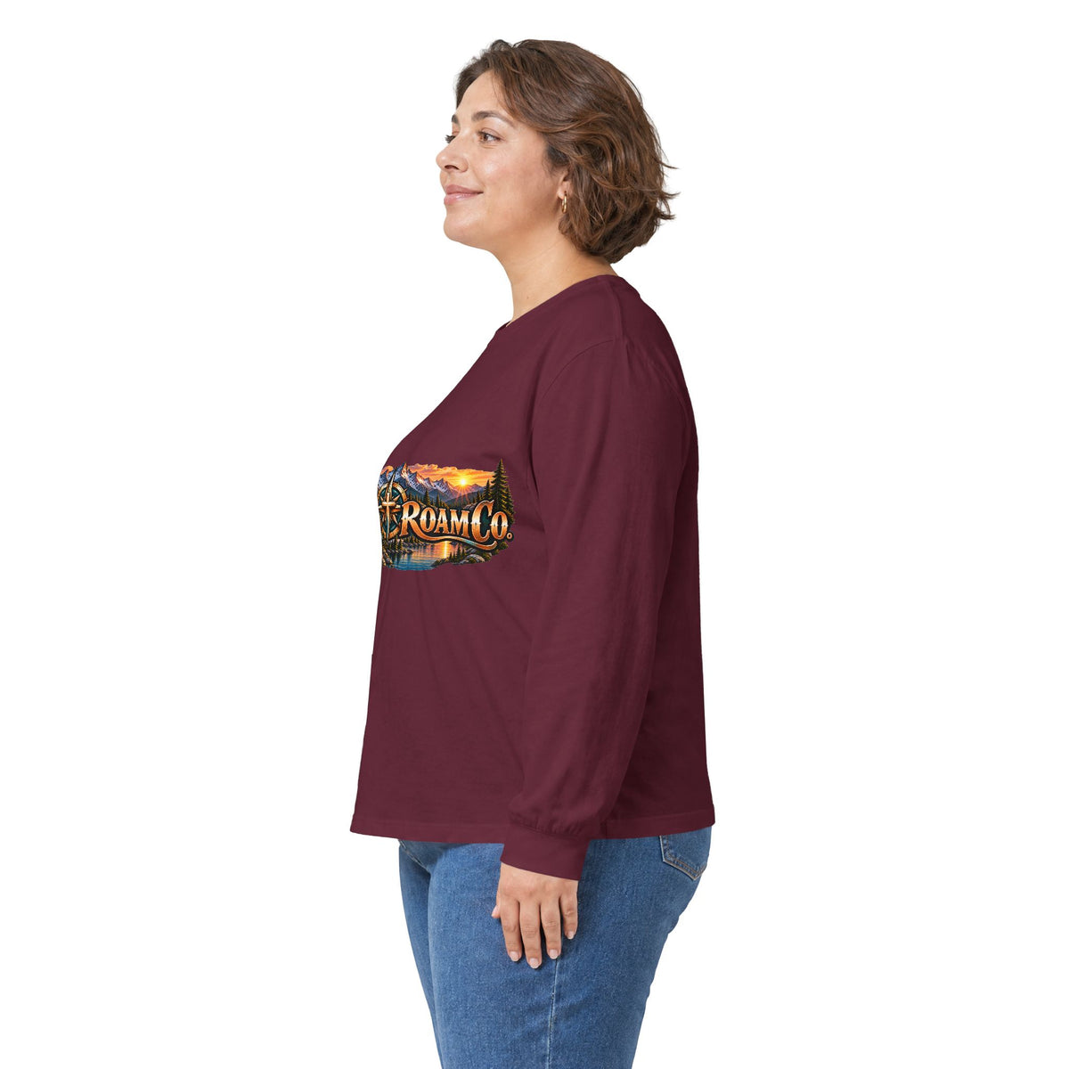 Unisex Long Sleeve Tee — 'Wild & Roam Co.' Faith Logo Graphic with 'Angels Gather' Inspirational Back Quote