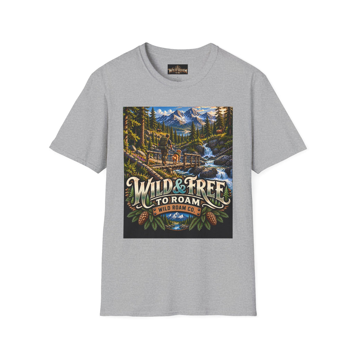 Wild & Free To Roam T-Shirt — Vintage Mountain Nature Graphic Tee