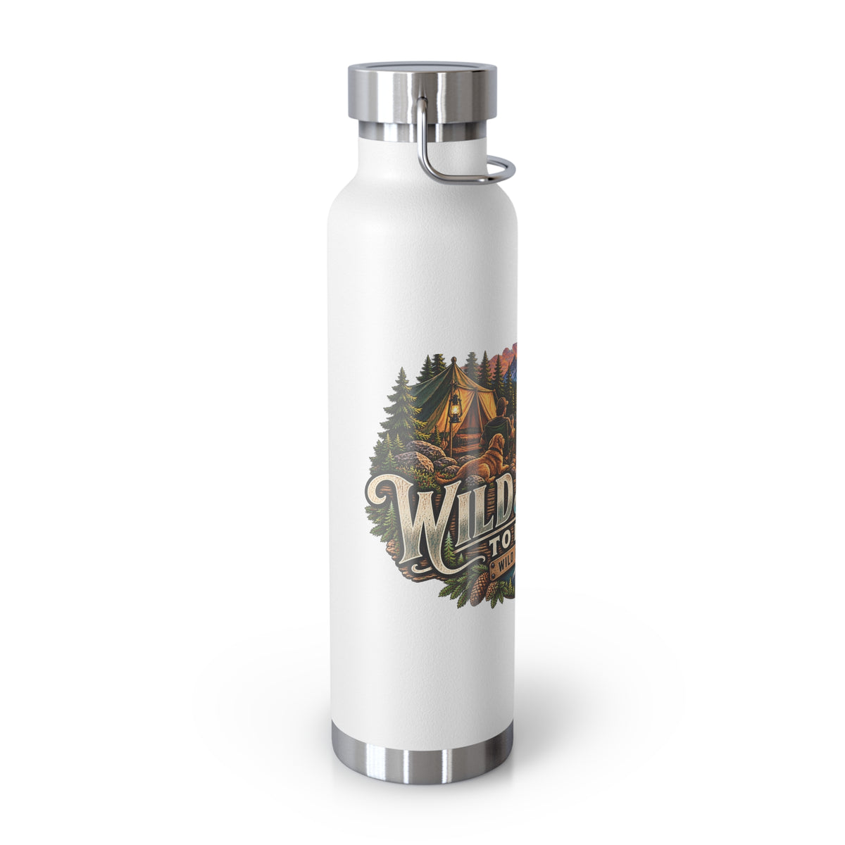 Wild & Free Camping Water Bottle — 22oz Copper Insulated Travel Flask