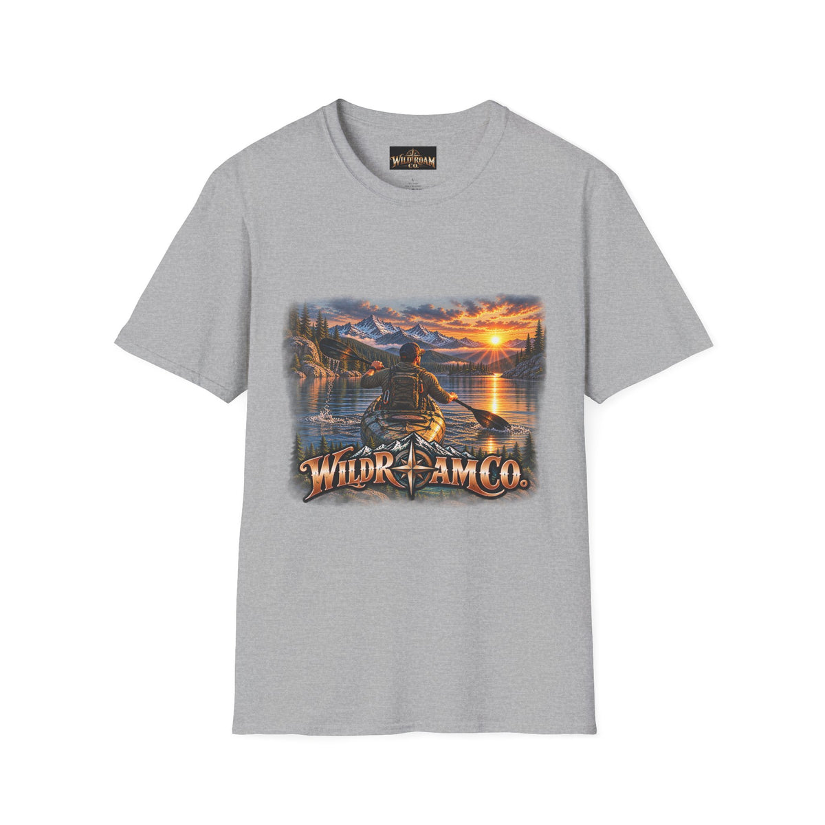 Men's T-Shirt — Wild Roam Co. Sunset Kayak Graphic Tee
