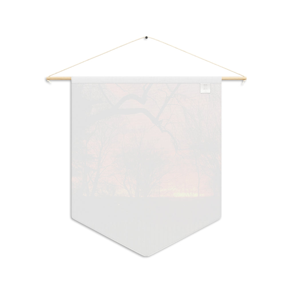 Sunset Silhouette Pennant Banner – Warm Autumn Sky Wall Decor