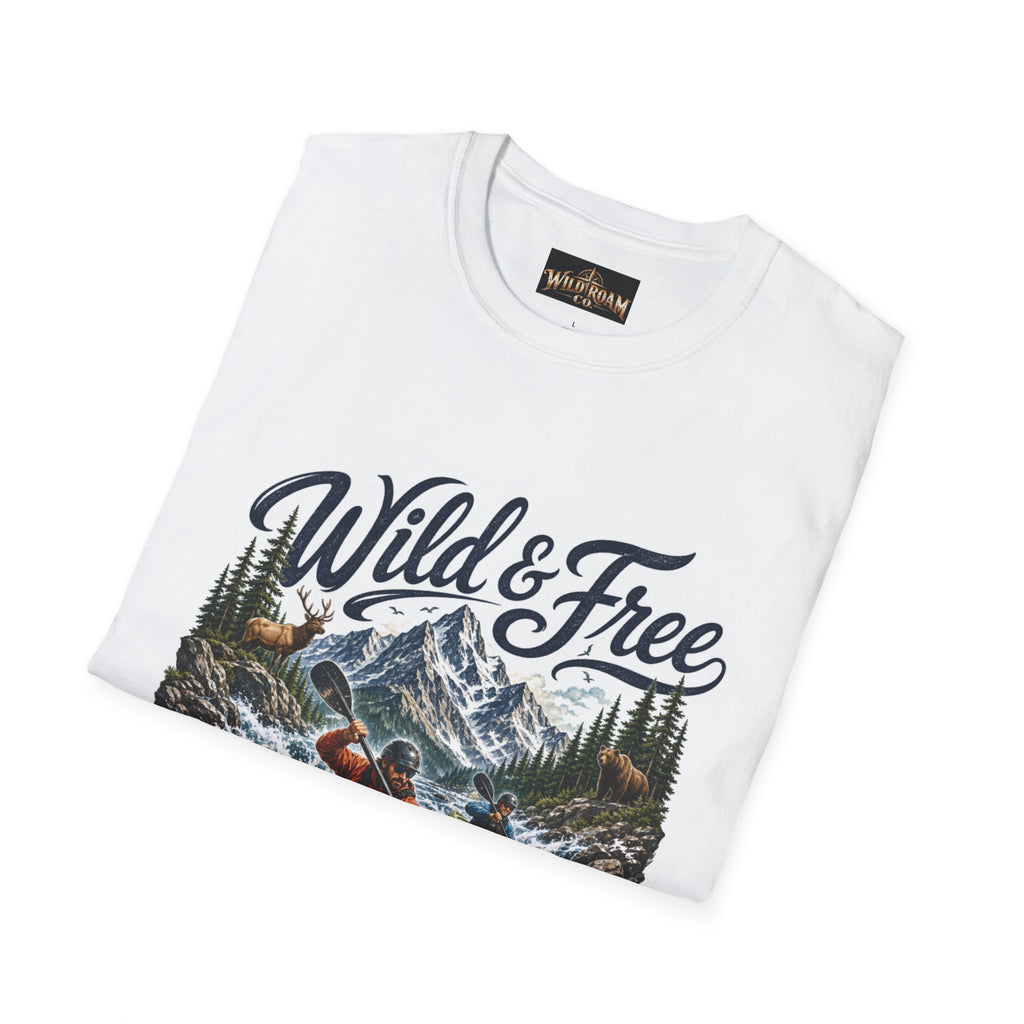 Wild & Free Kayaking T-Shirt — Mountain River Adventure Tee