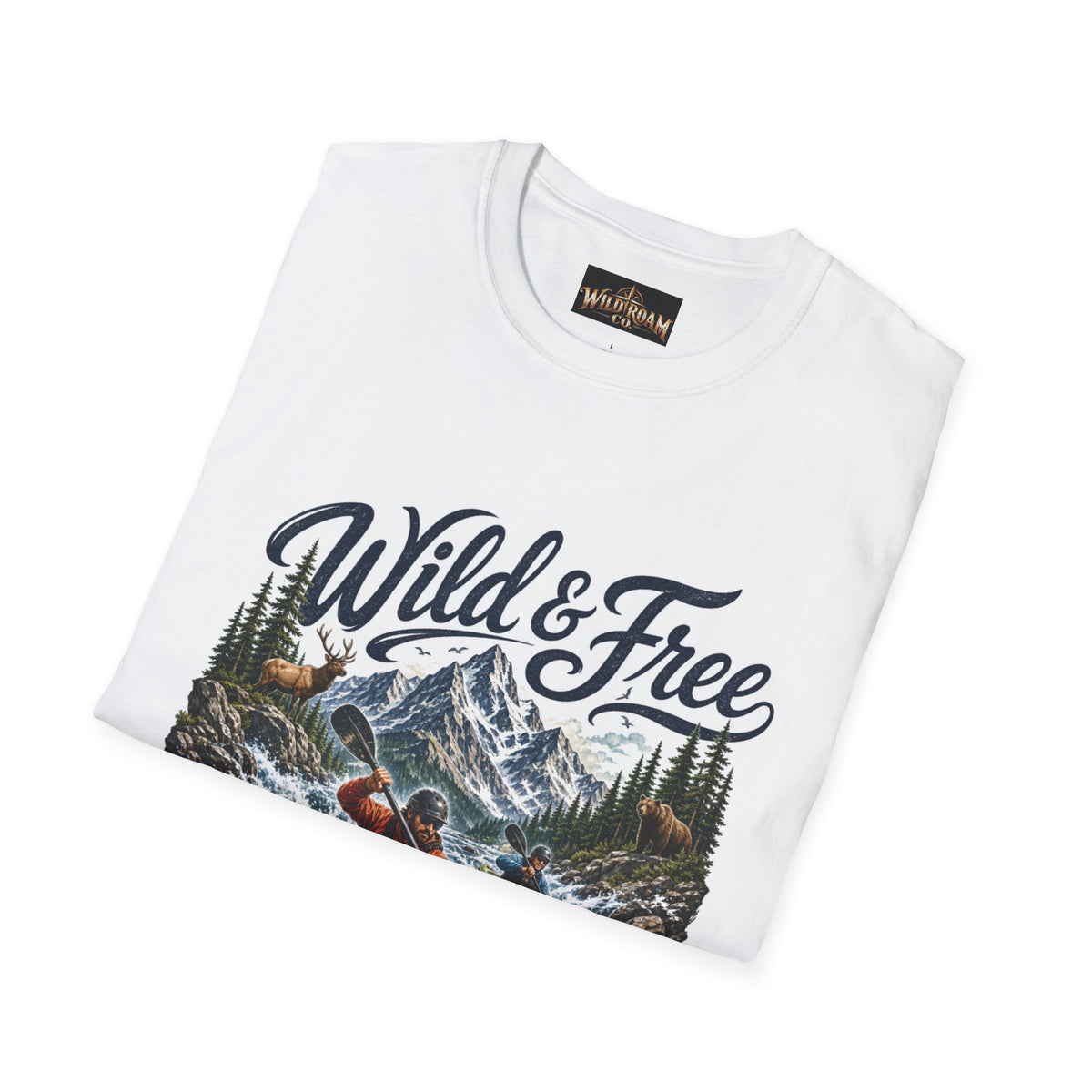 Wild & Free Kayaking T-Shirt — Mountain River Adventure Tee