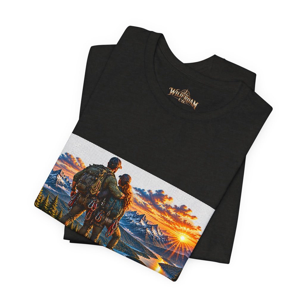 Couple Peak View T-Shirt - Wild Roam Co. Scenic Sunset Hiking Tee