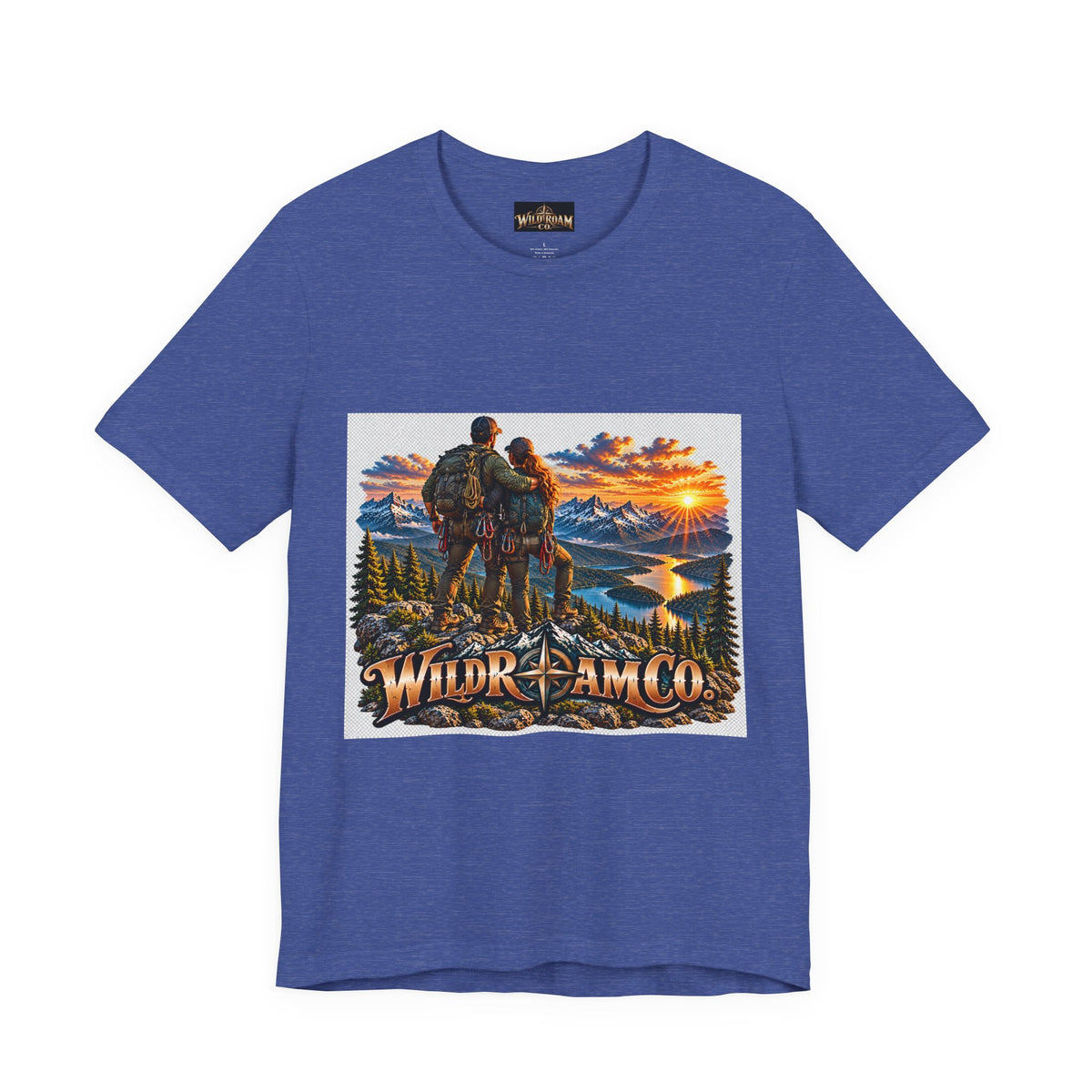 Couple Peak View T-Shirt - Wild Roam Co. Scenic Sunset Hiking Tee