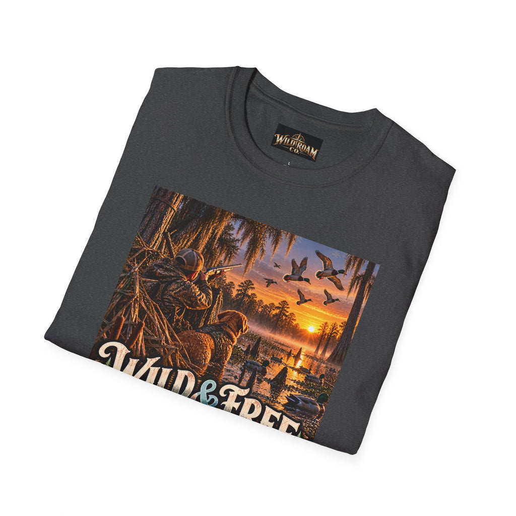 Wild & Free to Roam T-Shirt — Vintage Outdoor Sunset Adventure Tee