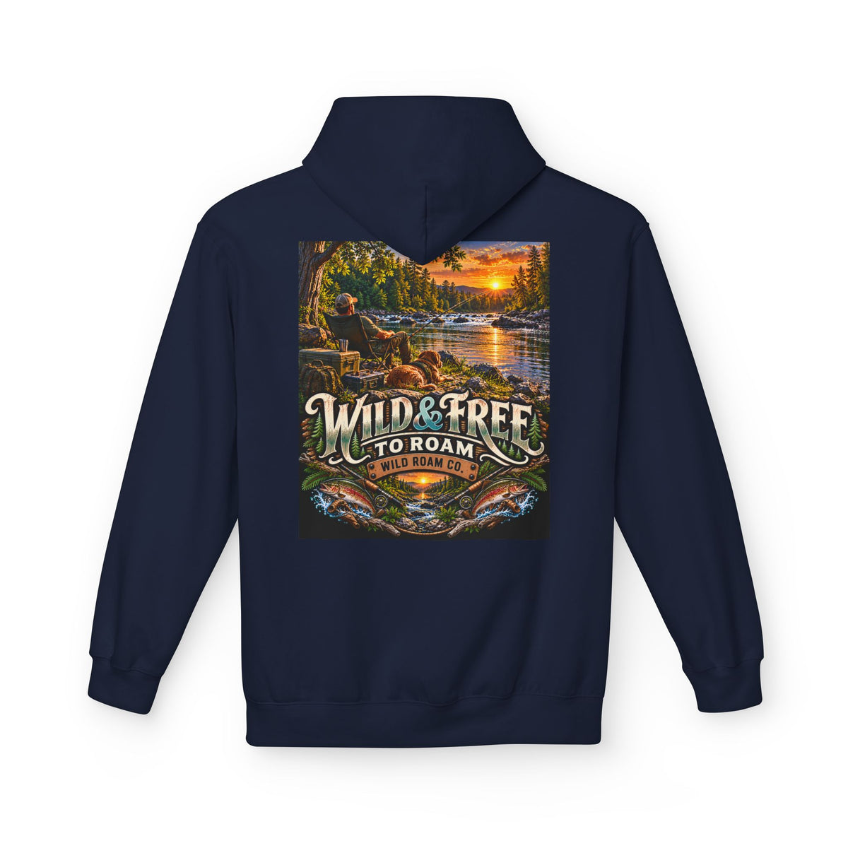 Wild Roam Co Hoodie--Bank Fishing Sunset