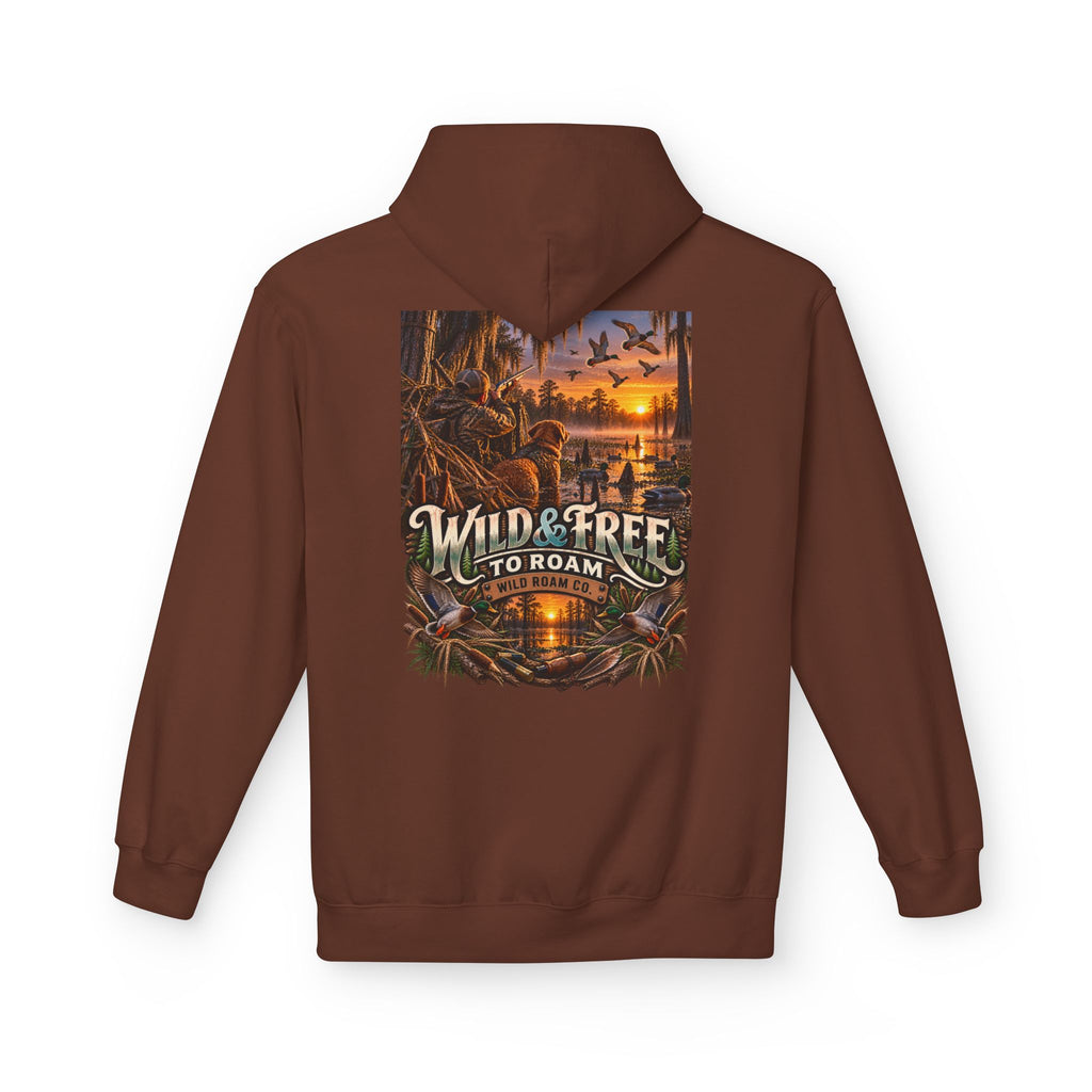 Wild & Free Hoodie — "Wild & Free to Roam" Ducks Graphic Pullover