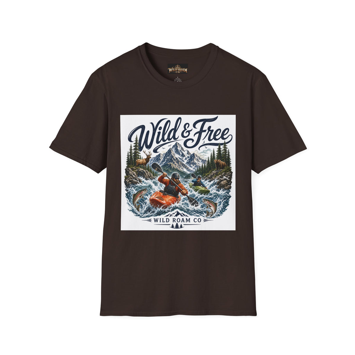 Wild & Free Kayaking T-Shirt — Mountain River Adventure Tee
