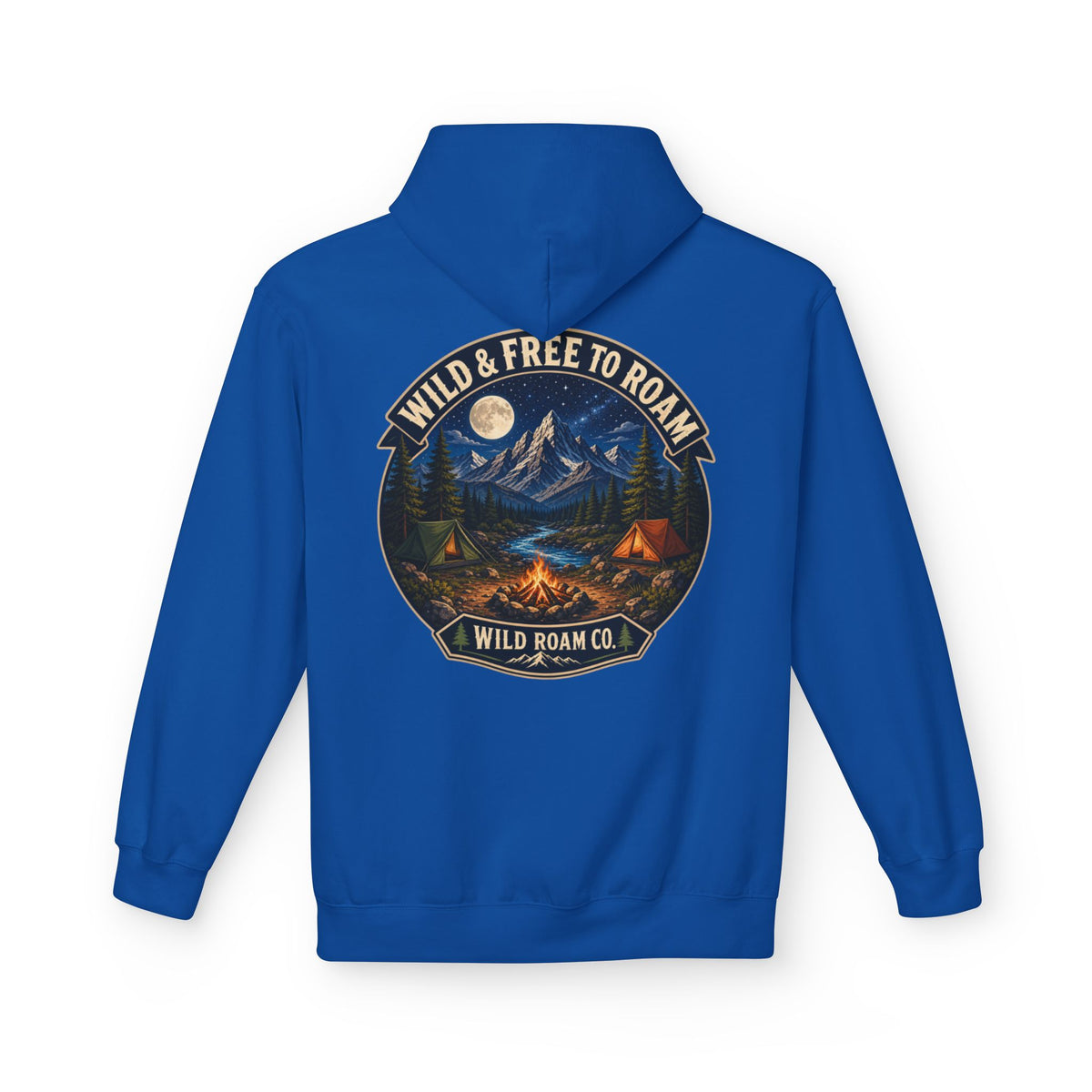 Wild Roam Co Hoodie — "Wild & Free to Roam" Camping Adventure Pullover
