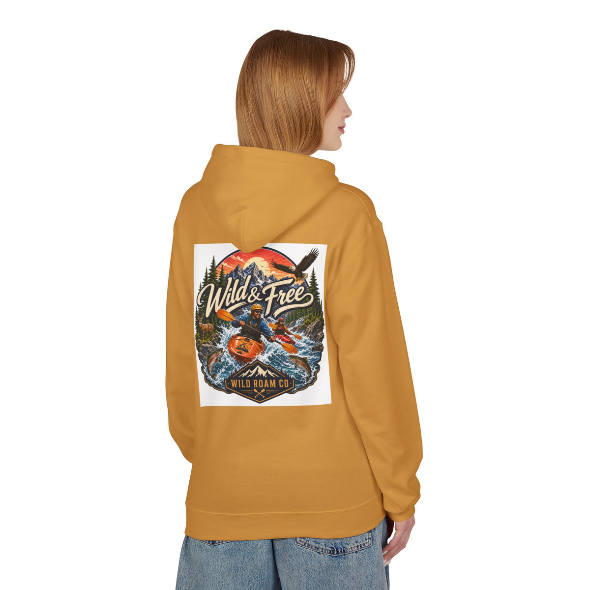 Hoodie — "Wild & Free" Kayak Adventure Pullover