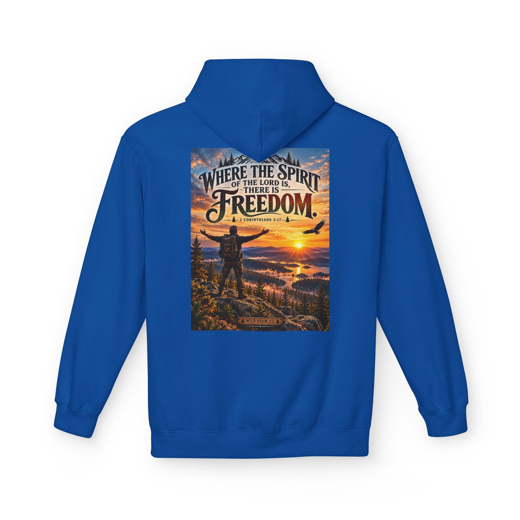 Men's Hoodie - ‘Where the Spirit of the Lord Is… There Is Freedom’ Scenic Christian Adventure Hoodie