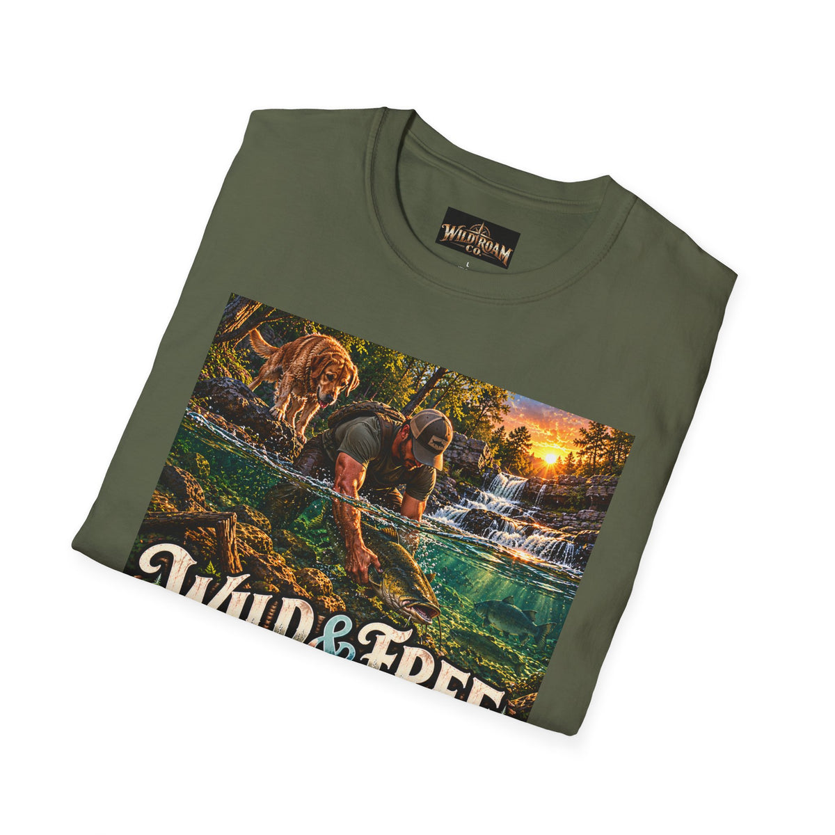 Wild & Free To Roam T-Shirt — Outdoor Fishing Adventure Graphic Tee