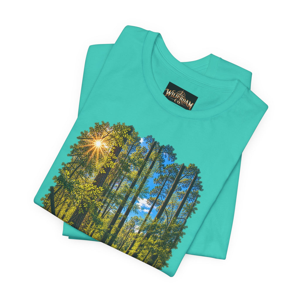Wild Roam Co Unisex Tee--Matt 7:14 Forest Path