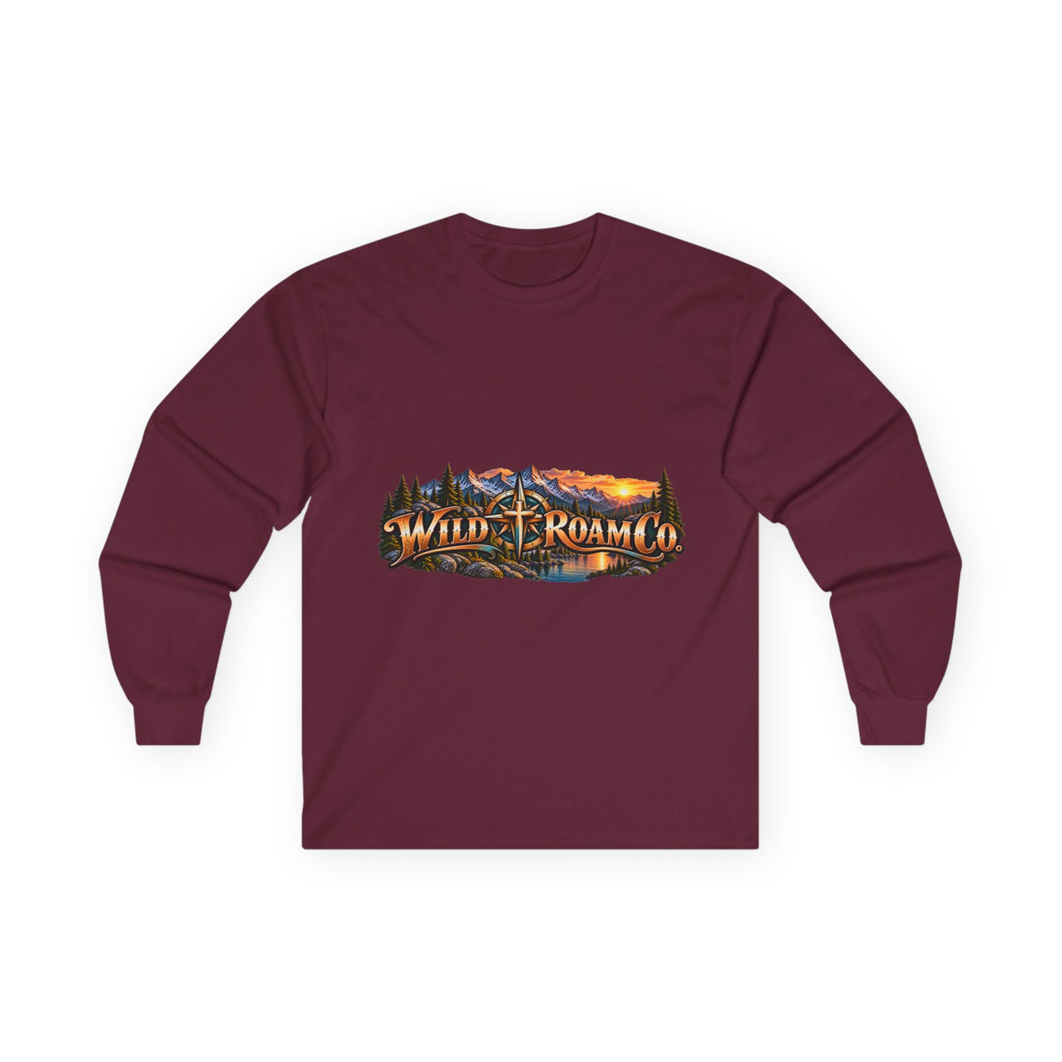 Unisex Long Sleeve Tee — 'Wild & Roam Co.' Faith Logo Graphic with 'Angels Gather' Inspirational Back Quote
