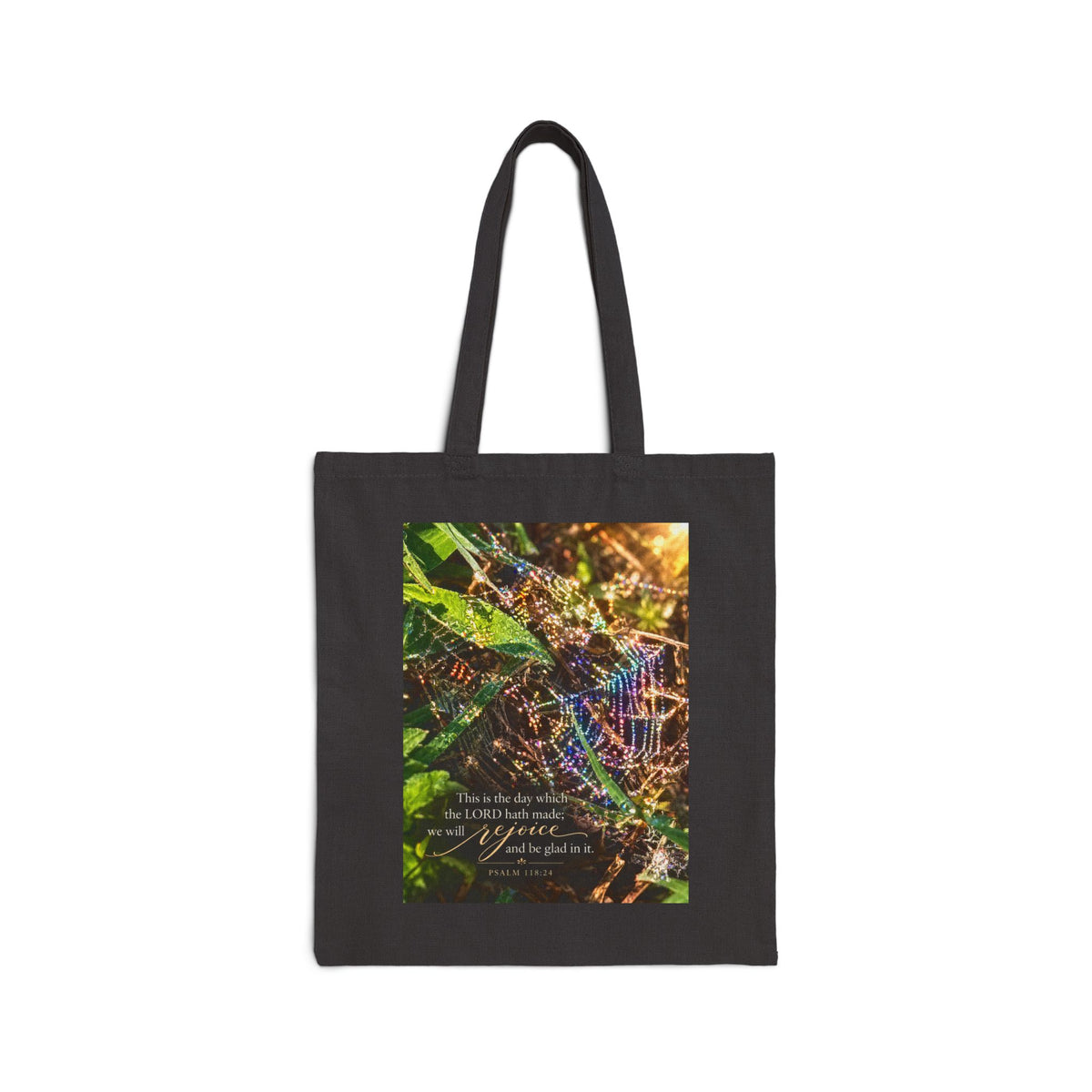 Canvas Tote Bag — Inspirational Spiderweb Nature Quote Tote