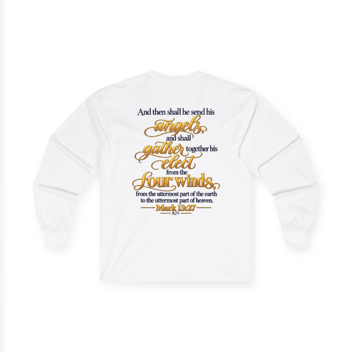 Unisex Long Sleeve Tee — 'Wild & Roam Co.' Faith Logo Graphic with 'Angels Gather' Inspirational Back Quote