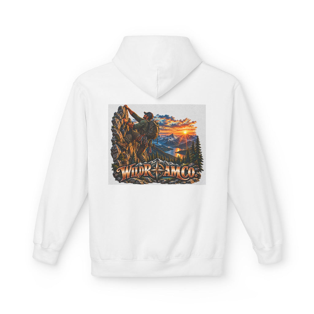Men's Wild Roam Co. Adventure Hoodie — Mountain Sunset Outdoor Graphic Sweatshirt