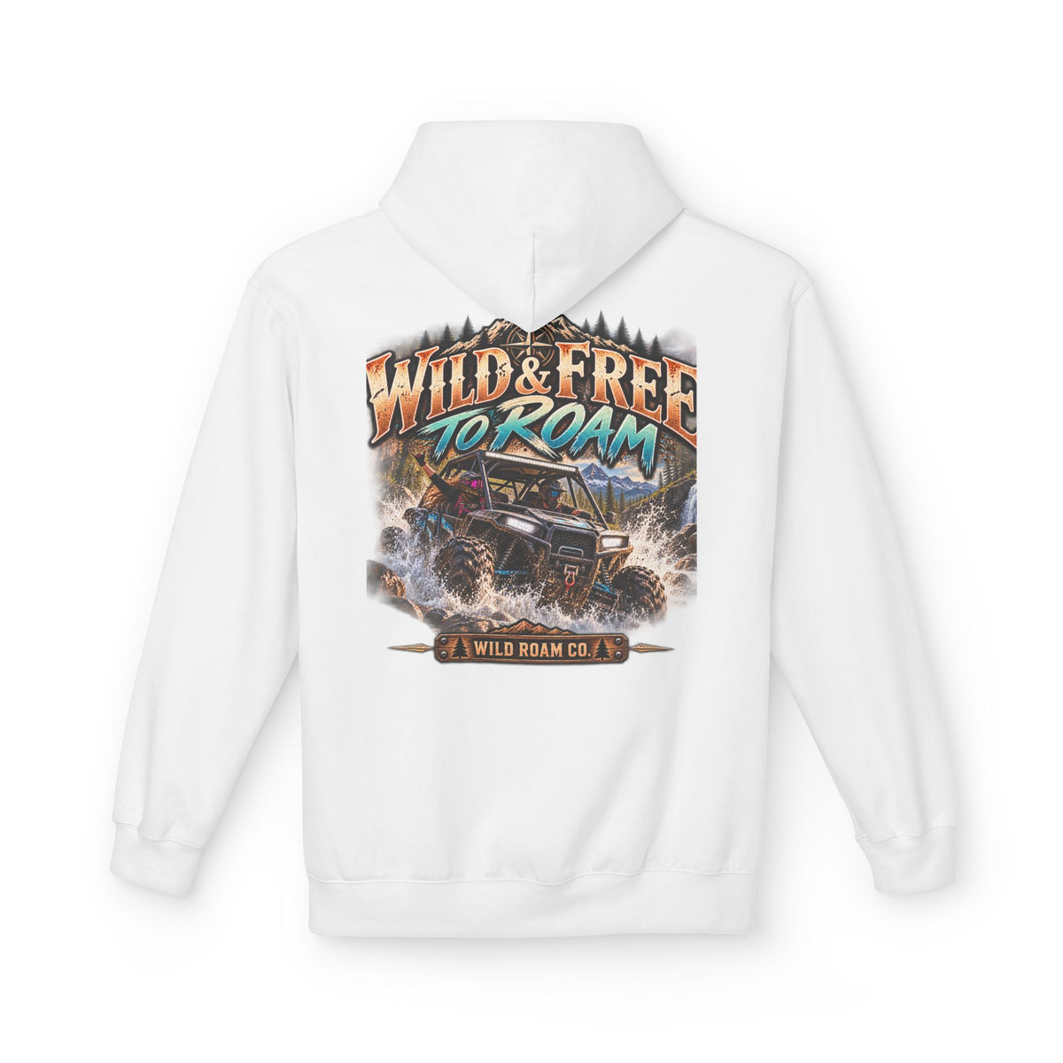 Wild Roam Co. Hoodie — Vintage Outdoor Compass Sunset Pullover