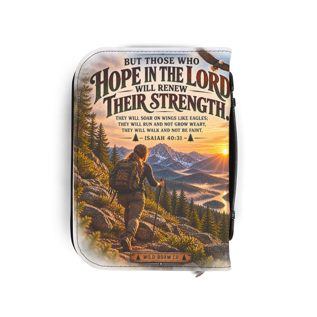 Inspiring Isaiah 40:31 Bible Cover — Hope in the Lord Mountain Design