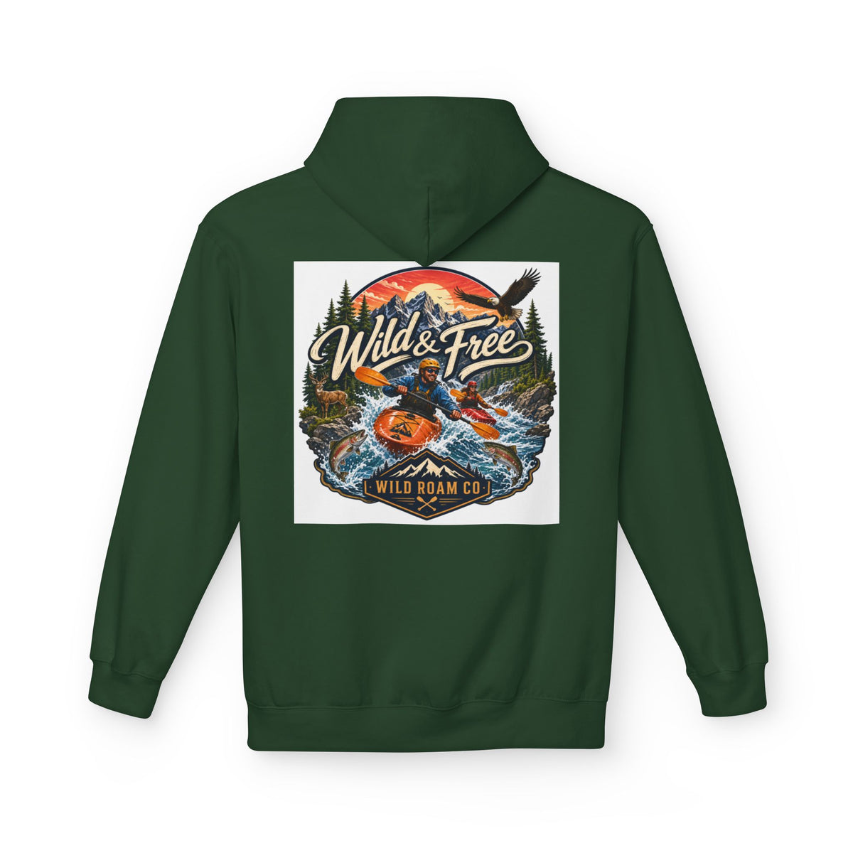 Hoodie — "Wild & Free" Kayak Adventure Pullover