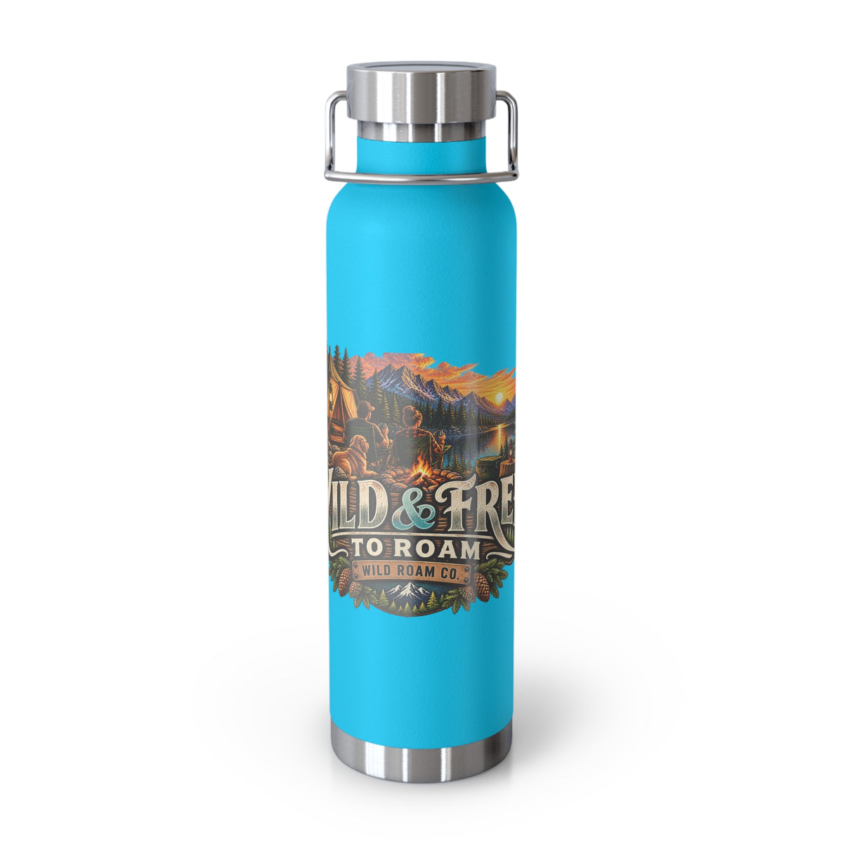 Wild & Free Camping Water Bottle — 22oz Copper Insulated Travel Flask