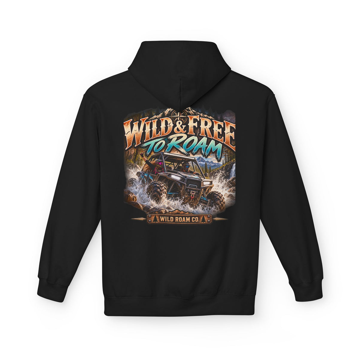 Wild Roam Co. Hoodie — Vintage Outdoor Compass Sunset Pullover