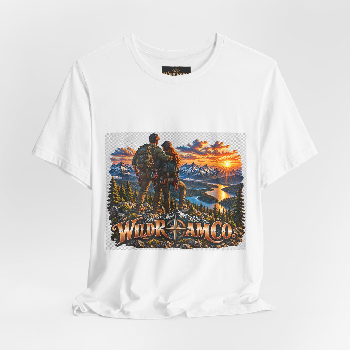 Couple Peak View T-Shirt - Wild Roam Co. Scenic Sunset Hiking Tee