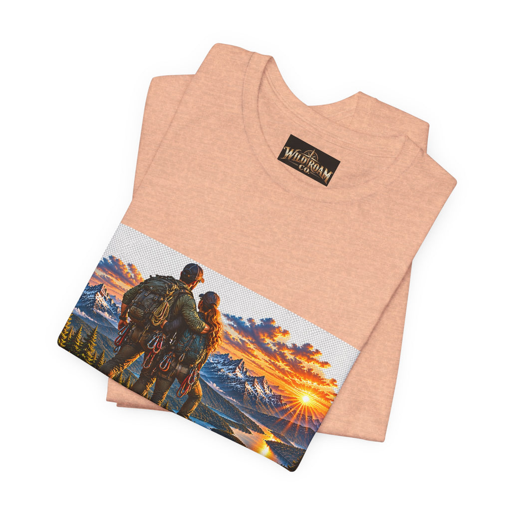 Couple Peak View T-Shirt - Wild Roam Co. Scenic Sunset Hiking Tee