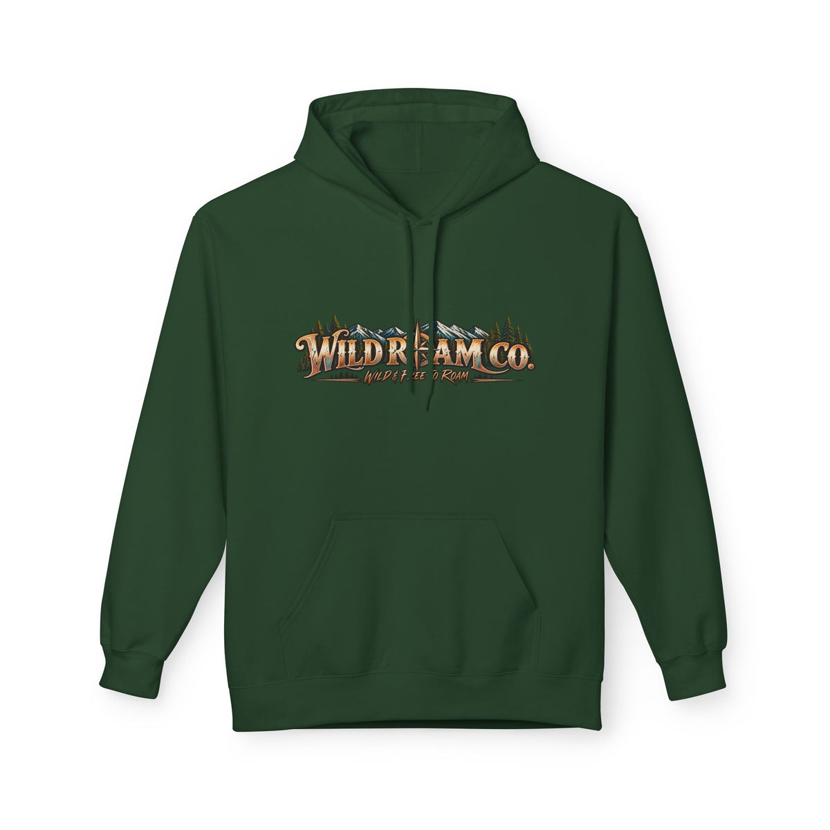 Men's Wild Roam Co. Adventure Hoodie — Mountain Sunset Outdoor Graphic Sweatshirt