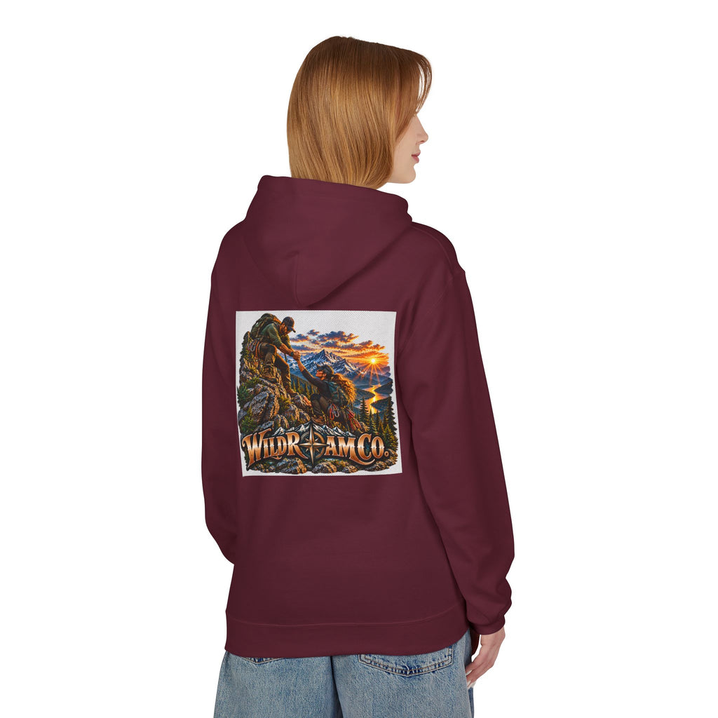 Wild Roam Co. Couple Vintage Mountain Climb Graphic Hoodie
