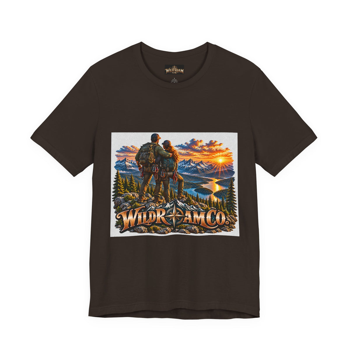 Couple Peak View T-Shirt - Wild Roam Co. Scenic Sunset Hiking Tee