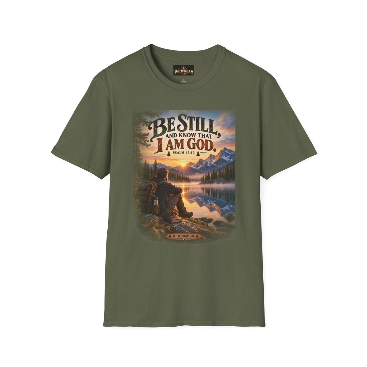 Men's Christian Mountain T‑Shirt – "Be Still and Know That I Am God" Inspirational Faith Tee