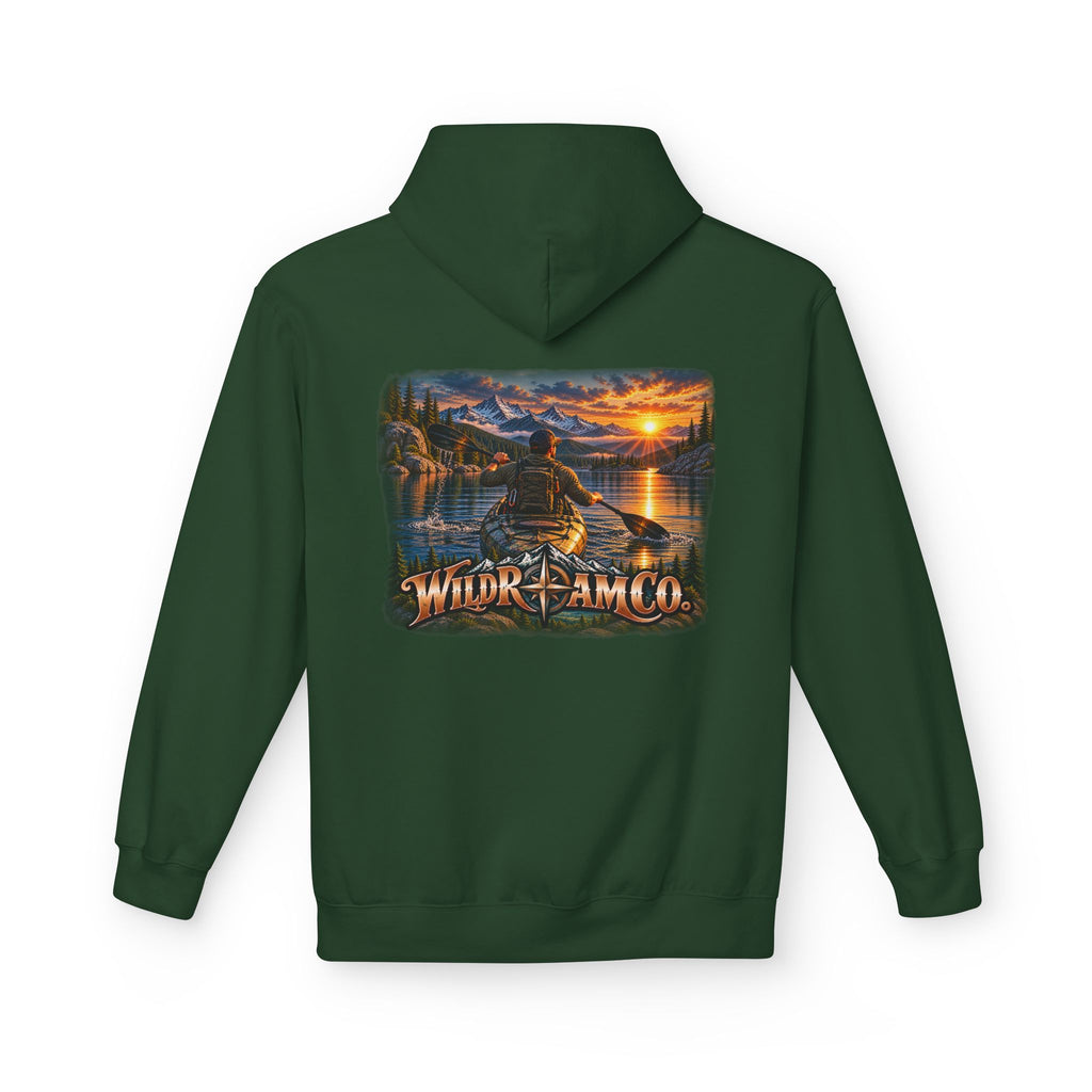 Wild Roam Co. Men's Hoodie — Sunset Kayak Graphic Hoodie