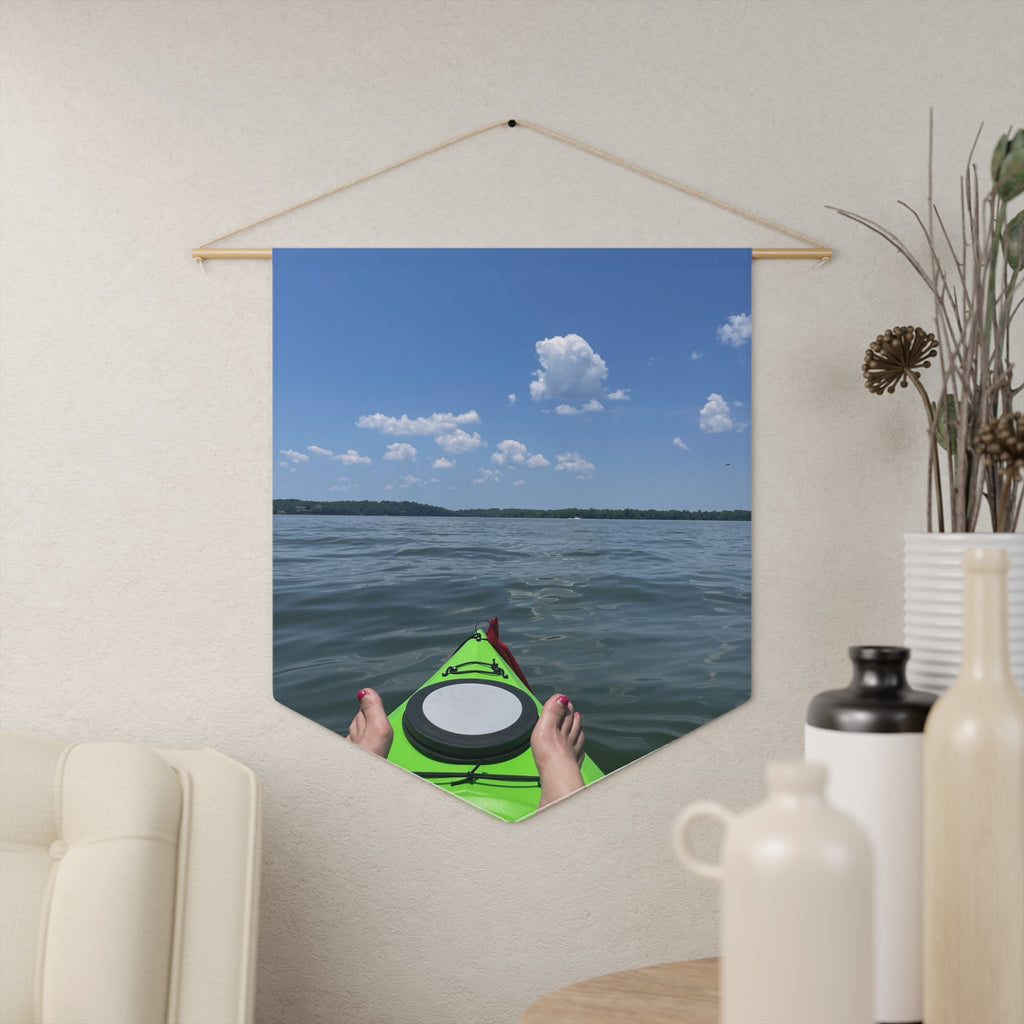 Kayak Lake Pennant — Scenic Paddle Wall Banner