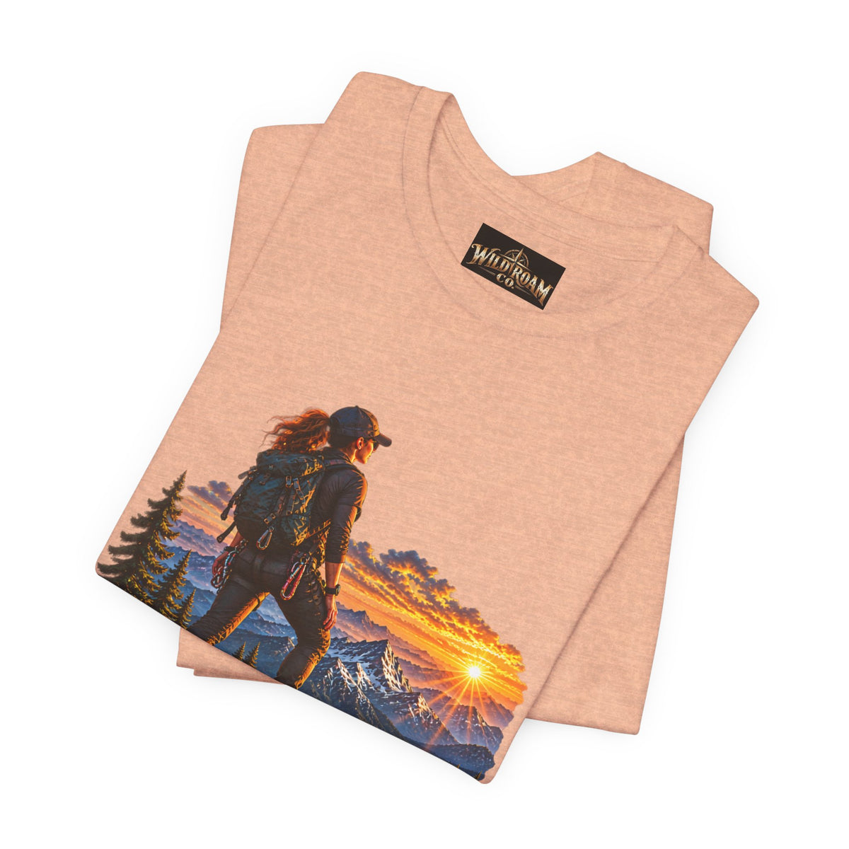 Women's Hiker Sunset T-Shirt — Wild Roam Co. Mountain Adventure Tee