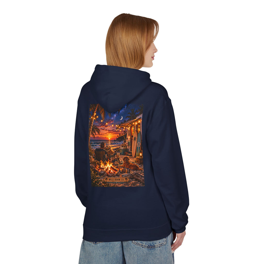 Wild Roam Co Hoodie-- Beach Bonfire Surf Graphic Hoodie