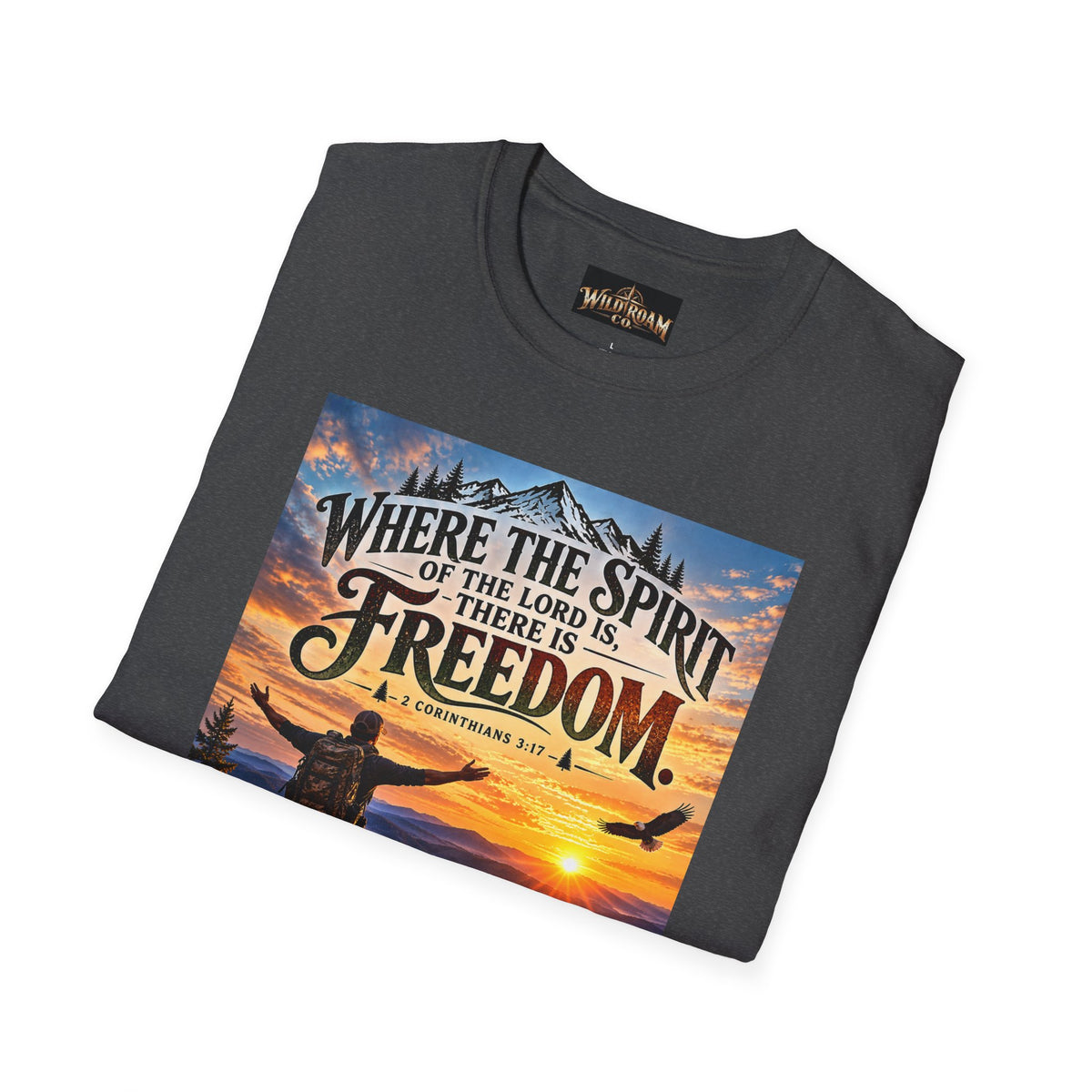Men's Freedom Sunrise Christian T-Shirt – "Where the Spirit of the Lord is, there is Freedom"