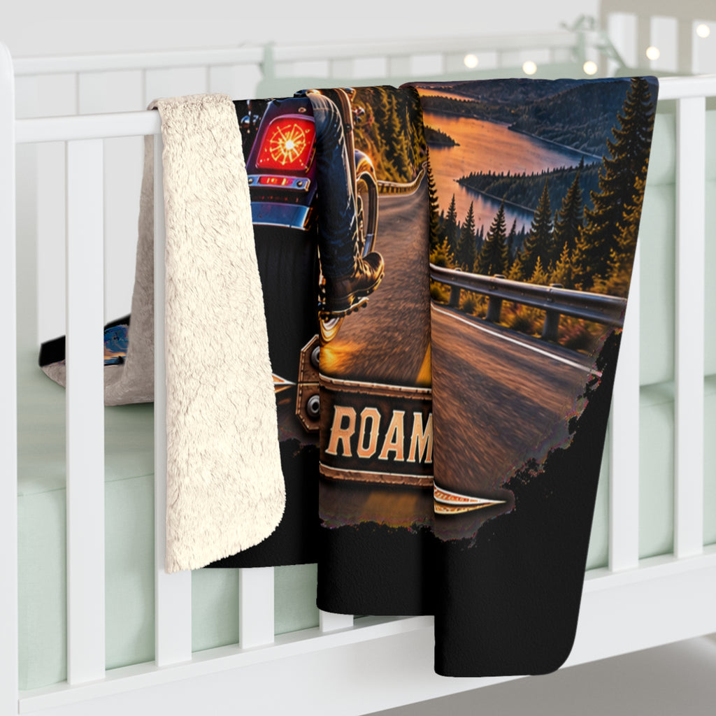 Nothing But The Road Ahead Sherpa Blanket — Motorcycle Adventure Throw