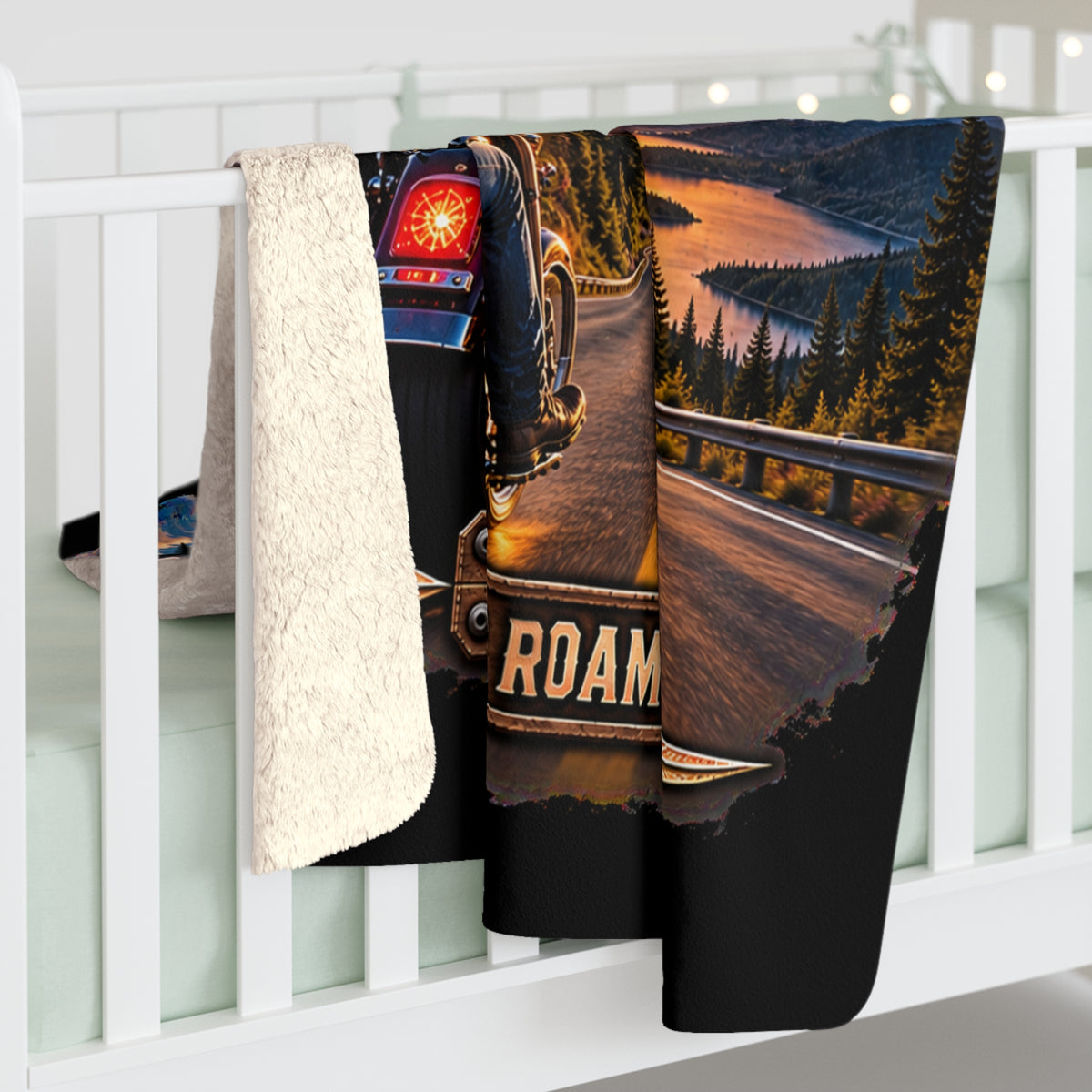 Nothing But The Road Ahead Sherpa Blanket — Motorcycle Adventure Throw